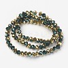Electroplate Transparent Glass Beads Strands EGLA-A034-T6mm-O10-2