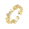 304 Stainless Steel Cubic Zirconia Cuff Open Rings for Women RJEW-Z122-02G-03-4