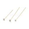 Brass Micro Pave Clear Cubic Zirconia Head Pins KK-M306-09G-01-2