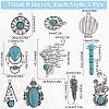 16Pcs 8 Styles Synthetic Turquoise Alloy Pendants FIND-SC0009-11-2