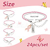 24Pcs 4 Style Alloy Enamel & Acrylic Heart Charm Bracelets Set with PU Leather Cords BJEW-AB00014-2
