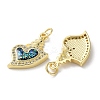 Valentine's Day Brass Micro Pave Clear Cubic Zirconia Pendants KK-C045-34G-2