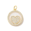 Brass Micro Pave Clear Cubic Zirconia Pendants KK-Z073-23G-1