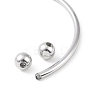 Non-Tarnish Screw End Ball 304 Stainless Steel Wire Open Cuff Bangle LS-BJEW-F435-02P-4