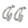 Non-Tarnish Moon 304 Stainless Steel Stud Earrings for Women EJEW-Z060-02P-1