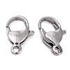 Tarnish Resistant Polished 304 Stainless Steel Lobster Claw Clasps STAS-R072-08A-2