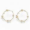 Brass Micro Pave Clear Cubic Zirconia Stud Earrings EJEW-T007-12G-NF-2