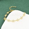 Brass Micro Pave Clear Cubic Zirconia Link Chain Bracelets for Women BJEW-A090-11E-G-1