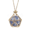 Stainless Steel Macrame Pouch Empty Stone Holder for Pendant Necklace Making NJEW-JN04532-01-2