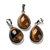 Natural Tiger Eye Pendants G-I358-B24-1