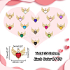 30Pcs 15 Colors Alloy Rhinestone Pendants FIND-GA0003-29-2