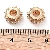 Brass Micro Pave Clear Cubic Zirconia European Beads KK-U028-25G-3