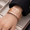 Sun 304 Stainless Steel & Imitation Leather Cuff Bangles FS-WGE67E3-06-1