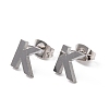 Tarnish Resistant 304 Stainless Steel Greek Alphabet Stud Earrings STAS-D007-07P-14-1