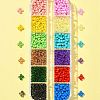54G 12 Colors Baking Paint & Transparent Glass Seed Beads SEED-FS0001-19-7