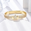 Rack Plating Brass Micro Pave Cubic Zirconia Hinged Bangles BJEW-H624-06A-G-2