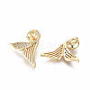 Brass Micro Pave Clear Cubic Zirconia Peg Bails Pendants KK-T056-93G-NF-2