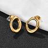 304 Stainless Steel Chunky Oval Studs Earrings for Women LS-EJEW-K306-28G-1