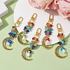 Alloy Hollow Moon & Lampwork Mushroom Pendant Decorations HJEW-JM01612-2
