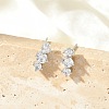 Brass Micro Pave Clear Cubic Zirconia Stud Earrings EJEW-R016-26P-14-1