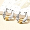 304 Stainless Steel Two Tone Hoop Earrings EJEW-F355-03GP-02-1