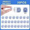 20Pcs Blue Cube Letter Silicone Beads 12x12x12mm Square Dice Alphabet Beads with 2mm Hole Spacer Loose Letter Beads for Bracelet Necklace Jewelry Making JX434H-2