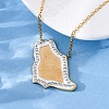 304 Stainless Steel Crystal Rhinestone Saudi Arabia Country Map Pendant Necklaces NJEW-R026-08G-3