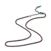Ion Plating(IP) 304 Stainless Steel Wheat Chain Necklace for Men Women NJEW-K245-021A-1
