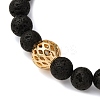 2Pcs Natural Lava Rock Beads Stretch Bracelets for Men Women BJEW-JB12040-4