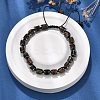Adjustable Natural Tiger Eye and Non-magnetic Synthetic Hematite Braided Bead Bracelets BJEW-Z090-01K-3