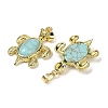 Synthetic Turquoise & Brass Pendants KK-F887-01G-02-2