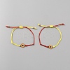 2Pcs Alloy Sunflower Link Bracelets Set BJEW-WH0012-28G-02-1