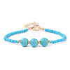 Round Synthetic Turquoise Beaded Bracelets ZS3051-3-1