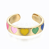 Brass Enamel Cuff Rings RJEW-S045-076-NR-4