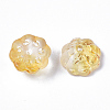 Two Tone Transparent Spray Painted Glass Beads X-GLAA-N035-06A-G06-2
