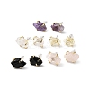 Raw Rough Natural Gemstone Stud Earrings EJEW-R148-01LG-1