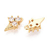 Brass Pave Clear Cubic Zirconia Pendants KK-T077-56G-2