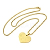 201 Stainless Steel Box Chain Arabic Heart Pendant Necklaces for Women NJEW-M008-02G-2