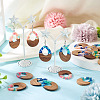 16Pcs 8 Colors Resin and Walnut Pendants FIND-TA0006-36C-8