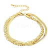 304 Stainless Steel Herringbone & Cable & Half Round Link Chain Bracelets BJEW-U019-04G-03-4