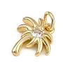 Coconut Tree Brass Micro Pave Clear Cubic Zirconia Charms KK-Z123-06G-2