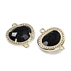 Natural Obsidian Faceted Oval Links G-B126-01G-01-2
