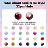 528Pcs 24 Style Mixed Style Glass Beads DGLA-YW0001-20-3