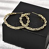 Brass Clear Cubic Zirconia C-Shaped Stud Earrings EJEW-L261-024G-1