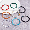 8Pcs 8 Style Natural & Synthetic Mixed Gemstone & Evil Eye Round Beaded Stretch Bracelets Set BJEW-FI0001-48-5