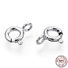 Rhodium Plated 925 Sterling Silver Spring Ring Clasps LS-STER-T004-81A-P-4
