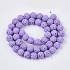 Spray Painted Natural Lava Rock Beads Strands X-G-N0324-C-06-2