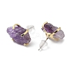 Raw Rough Natural Gemstone Stud Earrings EJEW-R148-01LG-4