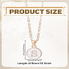 1Pc Zinc Alloy White Enamel Round with Letter Pendant Necklaces NJEW-LP0002-88G-S-2