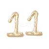 Brass Number Stud Earrings with 925 Sterling Silver Pins for Women EJEW-A077-01A-1